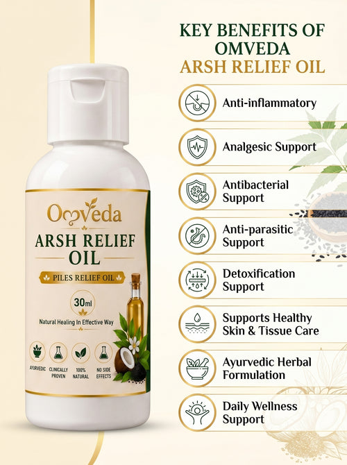 Omveda Arsh Relief Oil – Ayurvedic Care for Piles & Anal Discomfort (30ml)
