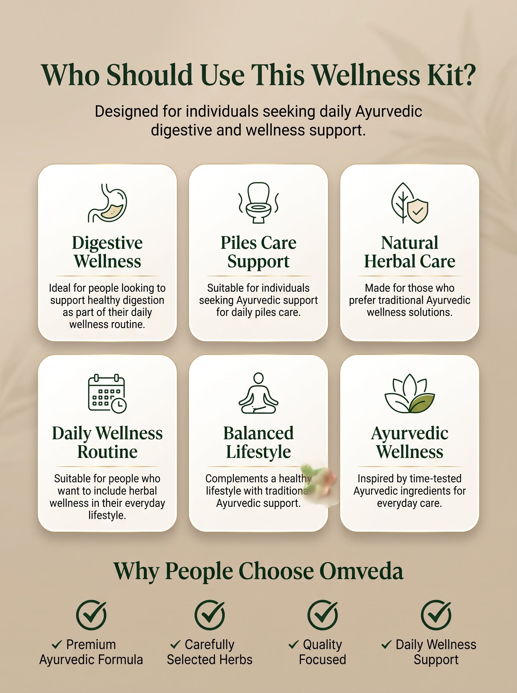Omveda Complete Piles Care Kit – Ayurvedic Support for Piles Relief & Digestive Wellness
